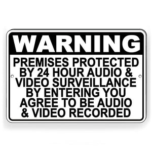 Protected By Recorded Audio & Video Surveillance Metal Sign S069