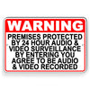 Protected By Recorded Audio & Video Surveillance Metal Sign WARNING S049