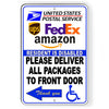 Resident Disabled Deliver Packages To Front Arrow Left Metal Sign SI181