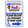 Resident Disabled Deliver Packages To Front Arrow Right Metal Sign SI182