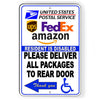 Resident Disabled Deliver Packages To Rear Arrow Left Metal Sign SI180