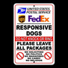 Responsive Dogs Do Not Knock Leave Package No Soliciting Sign Metal USPS SI038