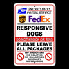 Responsive Dogs Do Not Knock Leave Packages No SolicIting Sign Metal USPS SI038