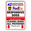 Responsive Dogs Do Not Knock Leave Packages No Solicting Sign Metal USPS SI037