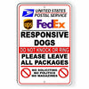 Responsive Dogs Do Not KnockNo SolicIting Sign Metal USPS SI109