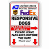 Responsive Dogs Ring Bell Leave All Packages Outside Gate Sign Metal USPS SI050