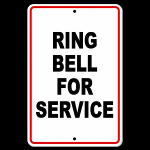 Ring Bell For Service Metal Sign SI031