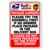 Ring Doorbell Place Pacs In Box Do Not Leave On Steps Metal Sign SI195