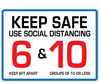 SOCIAL DISTANCING KEEP SAFE Sign 19 COVID VIRUS Retail Office Bar