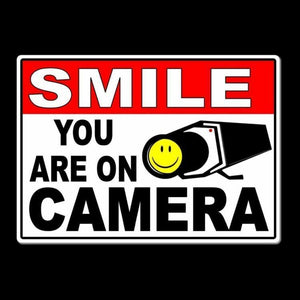 Smile You Are On Camera Sign Metal WARNING Video surveillance Security ms005