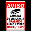 Spanish WARNING Protected By Video Surveillance Sign Security Camera SS002