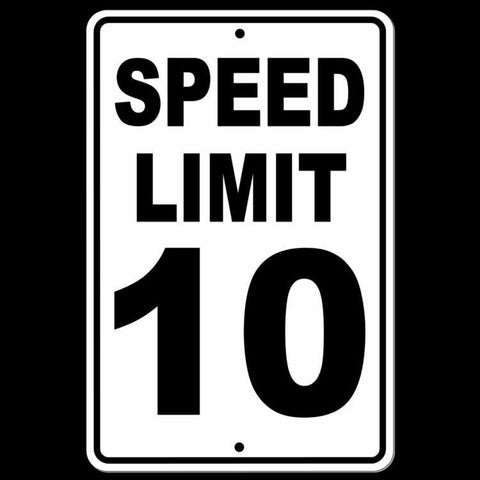 Image of Speed Limit 10 Sign Metal MPH slow WARNING Traffic Road Highway SW014