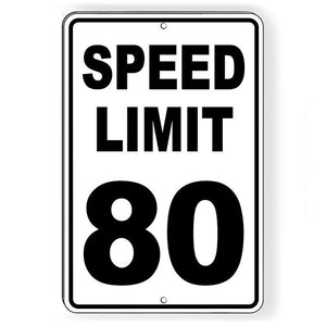 Speed Limit 80 Sign Metal MPH slow WARNING Traffic Enforced SW067