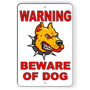 WARNING Beware Of Dog Metal Sign attack beware Security SBD15