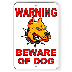 WARNING Beware Of Dog Metal Sign doberman Security attack guard bite STOP BD015