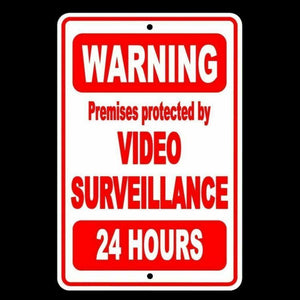 WARNING Premises Protected By Video Surveillance 24 Hours Sign Security S0017