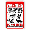 WARNING Sign Protected By Attack Dogs Do Not Enter Security Metal shepherd SBD42