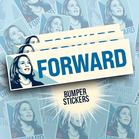 Image of Kamala Forward Bumper Sticker, Kamala Harris Forward Art, Forward with Kamala Harris 2024, Kamala Harris Forward Bumper Stickers