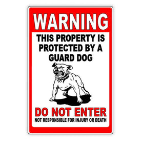 Beware Of Dog Property Protected By Attack Dog Do Not Enter Sign