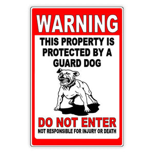 Beware Of Dog Property Protected By Attack Dog Do Not Enter Sign