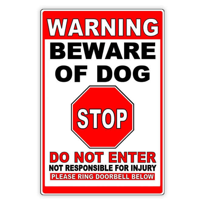 Beware Of Dog Do Not Enter Please Ring Doorbell Sign