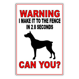 Beware Of Dog I Make It To The Fence In 2.8 Seconds Can You? Sign