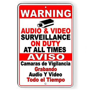 SPANISH SECURITY VIDEO SURVEILLANCE SIGN