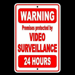 Warning Premises Protected By Video Surveillance 24 Hours Sign Security