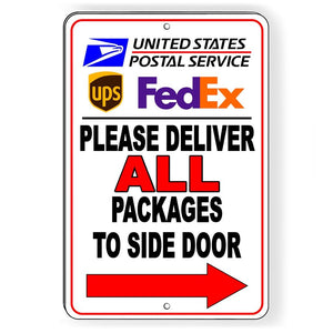 Deliver All Packages To Side Door Arrow Right