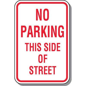 No Parking This Side Sign