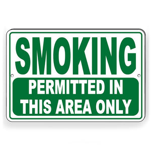 SMOKING PERMITTED IN THIS AREA ONLY