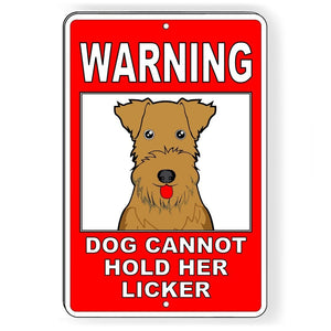 Warning Dog Cannot Hold Her Licker