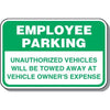 Employee Parking Sign