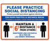 SOCIAL DISTANCING English Spanish Sign 19 VIRUS Business Office