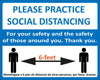 SOCIAL DISTANCING S English & Spanish Sign Business