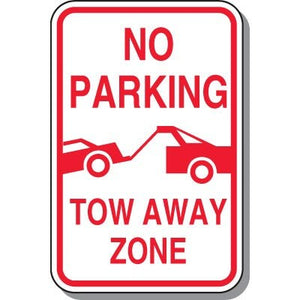 No Parking Tow Away Zone Sign