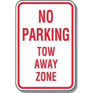 No Parking Tow Away Zone Sign