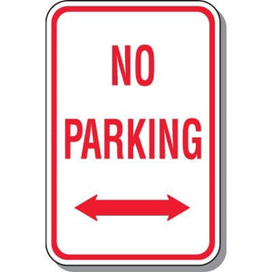 No Parking with Double Arrow