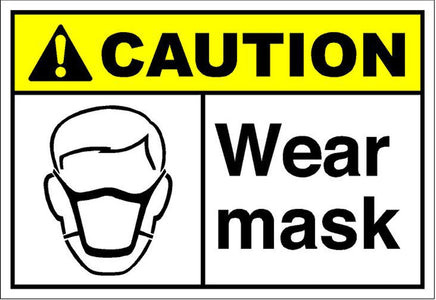 Wear Mask Caution OSHA ANSI Aluminum METAL Sign