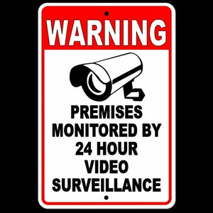 WARNING Sign 24 Hour Video Surveillance Security Metal CCTV Camera best S031