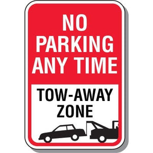 No Parking Any Time Tow Away Zone