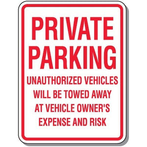 No Parking Signs - Private Parking