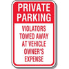 Private Parking Tow Away Zone Sign