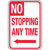 Parking Lot Signs - No Stopping (Arrow)