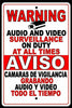 Spanish English WARNING Protected By Video Surveillance Sign Made In US Security