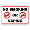 No Smoking Or Vaping Metal Sign in this area WARNING SNS013