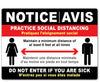 Social Distancing English French Canadian Sign 19 Covid Virus