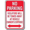 No Parking Tow Away Zone Sign