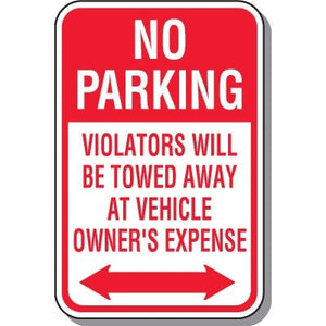 No Parking Tow Away Zone Sign