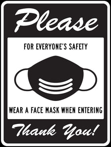 Please Wear A Mask When Entering Aluminium Metal Safety Sign